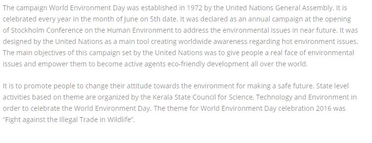 World Environment Day - Words | Bartleby