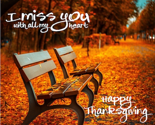Thanksgiving Day 2017 Miss You Greeting Card & Image