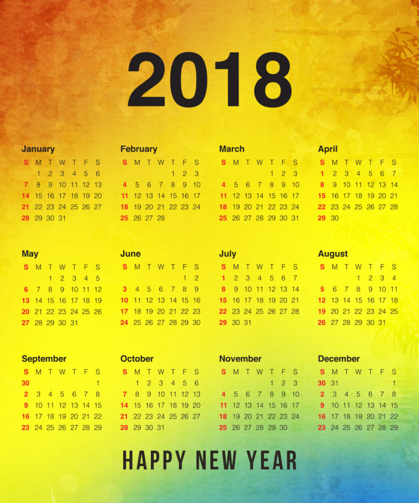 New Year 2019 Calendar