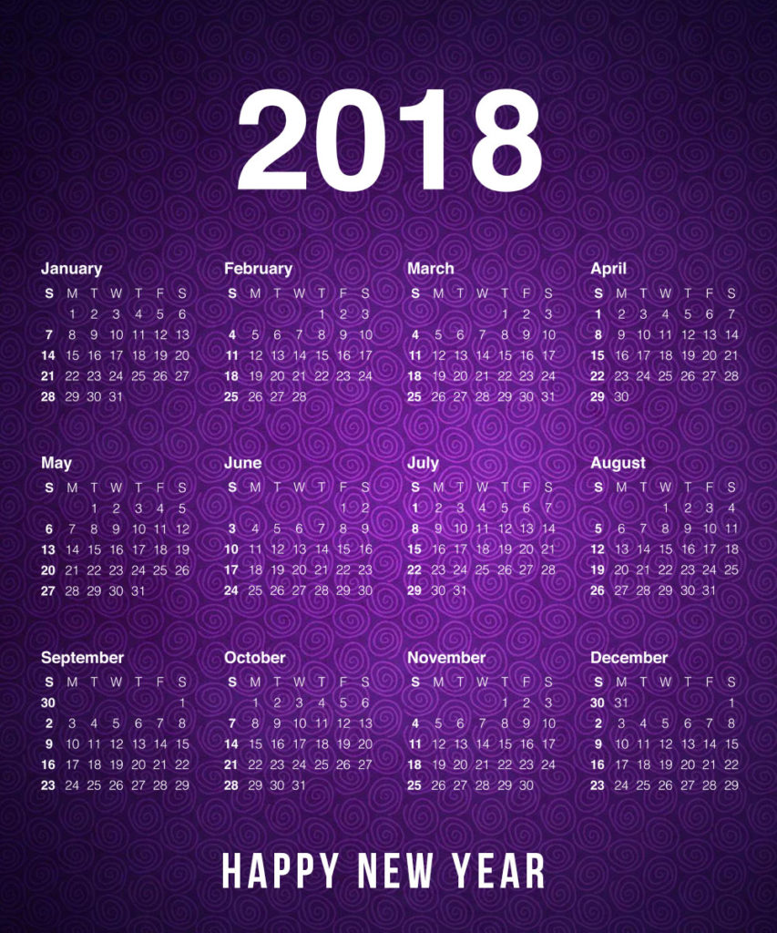 New Year 2019 Pocket Calendar