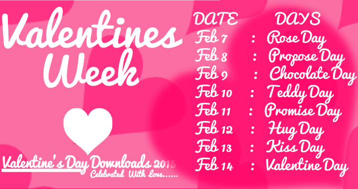 Valentine Week List 2019 Dates Days Timetable Calendar Schedule